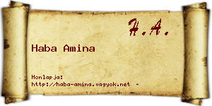 Haba Amina névjegykártya